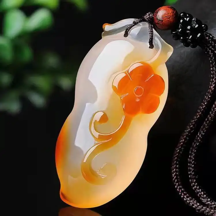 Natural Original Ecological Pattern Agate Jade Stone Jewelry Pendant Exquisite Necklace Gift Accessories