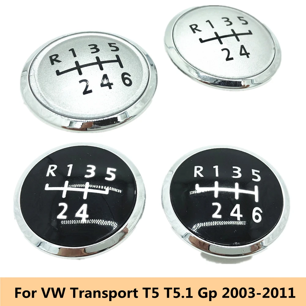 For Volkswagen VW Transport T5 T5.1 Gp 2003-2011 5/6 Speed Gear Shift Knob Top Cover Cap Emblem Badge  Car Styling Accessories