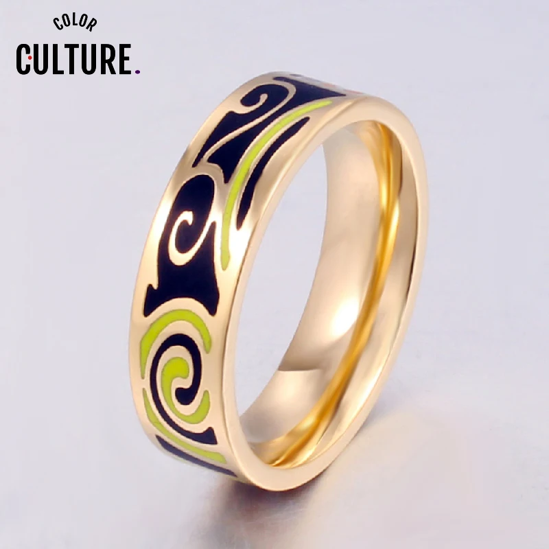 Vintage Rings for Women and Colorful Enamel Rings Style Art and Design Girlfriend Gift