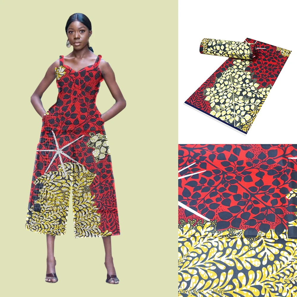 Africa Ankara 100% Cotton Wax Prints Fabric Real Wax High Quality 6 Yards 2021 African Fabric For Party Dress