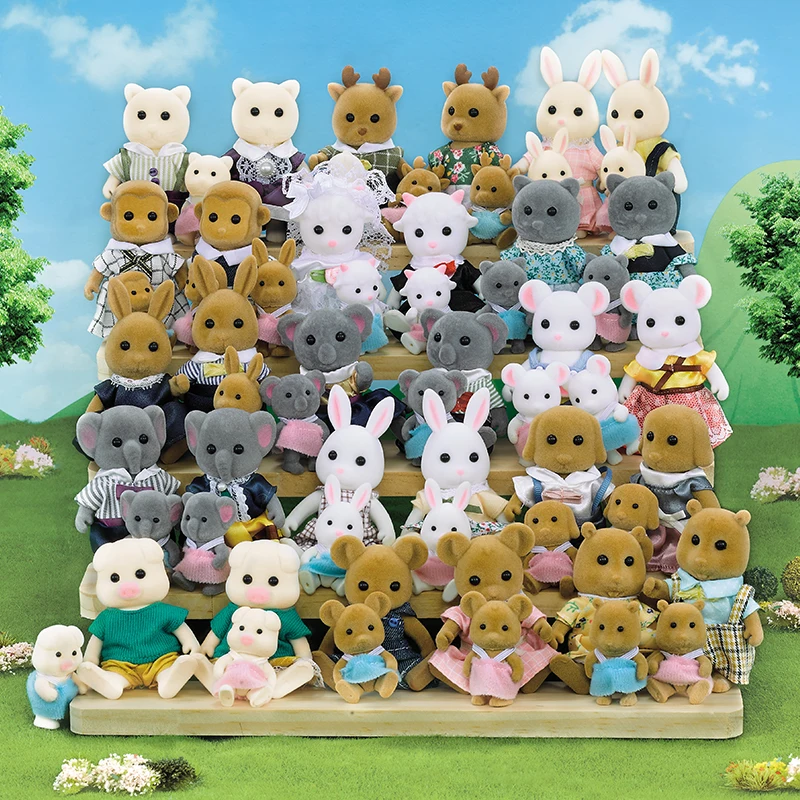 Conejo de pascua, familia, Animal del bosque, miniaturas de casa de muñecas a escala 1:12, conejo, oso, Reno, juego de simulación, regalo para niña