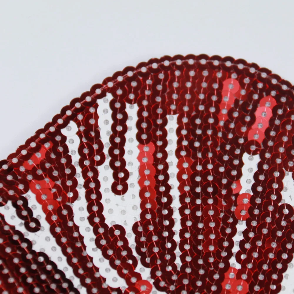 Red Lip Sequin Patch for Women, Clothing, Women Clothes, Embroidered Cloth on Shirt, Jeans, Jacket, 275*200mm, New