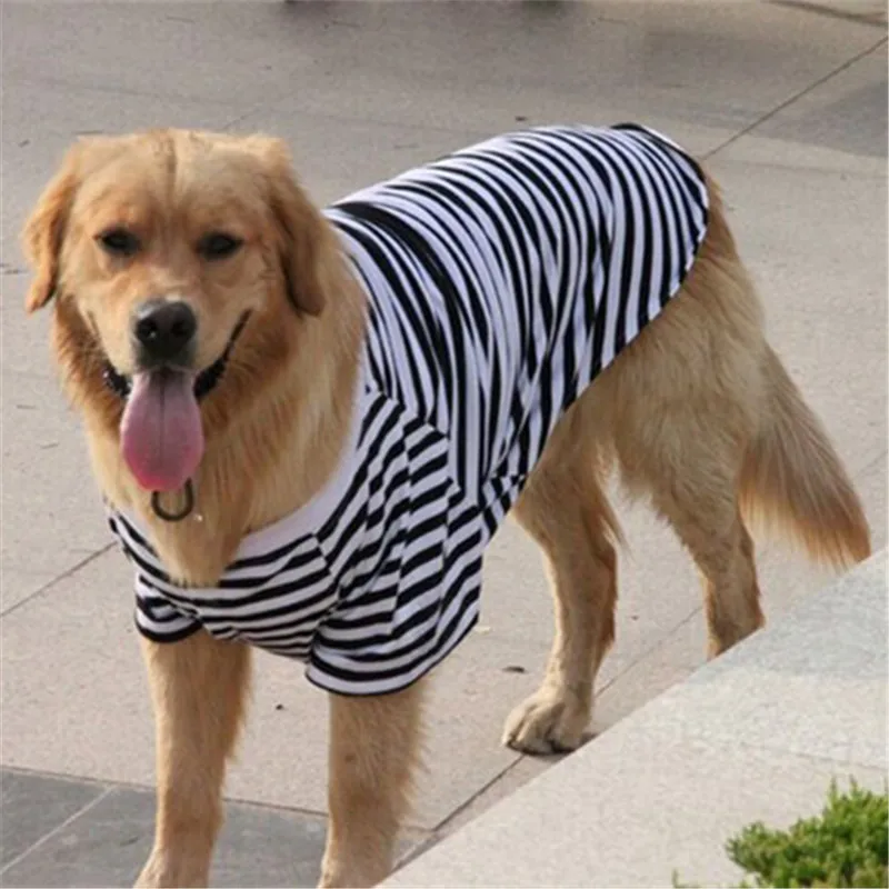 

Striped Pajamas for Big Dog,Summer Dog Clothes,Garment Samoyed T-shirt,Golden Retriever,Labrador Pet Coat,Outdoor Outfit,2023