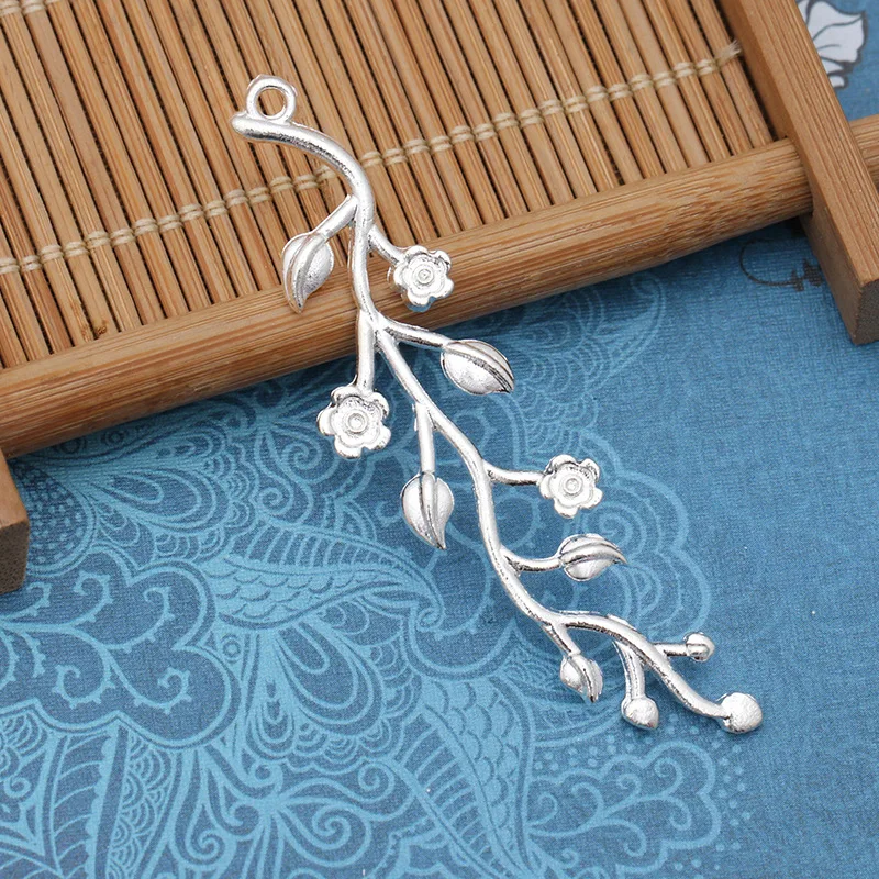 10pcs Leaf Charm Pendant Antique Bronze Retro Pendant for Necklace Accessories ewelry Making Findings Handmade Craft DIY 15x59mm