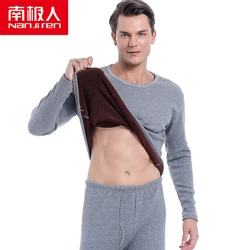 NANJIREN-Conjunto de ropa interior térmica para hombre, ropa interior informal cálida de color gris, Calzoncillos largos elásticos, pijama antiguo, 7XL