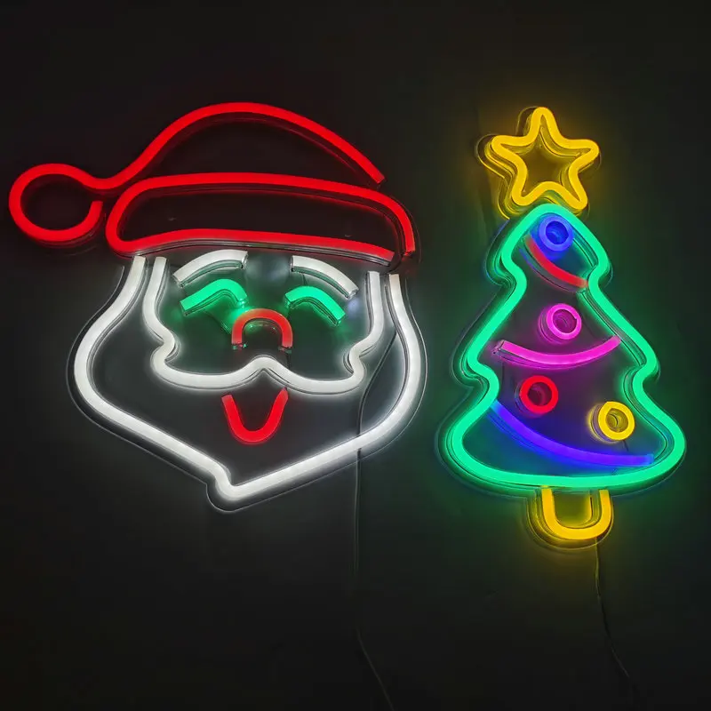 LED Flex Neon Light Sign Board, Natal Bell, Decoração Home, Presente de Natal