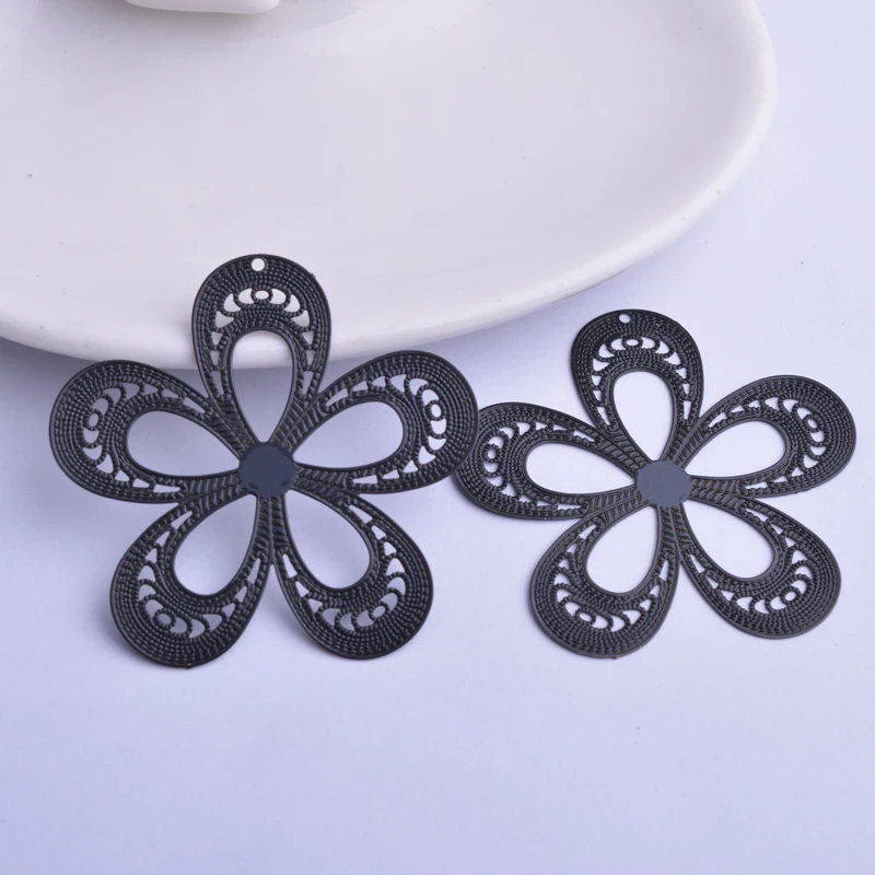 30 Stück AA2173 41mm Große Blumen-Anhänger DIY Ohrring-Anhänger Messing Hellgoldfarben Schmuckanhänger – Detail 10