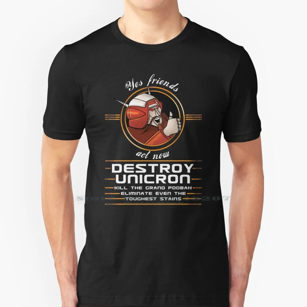 Destroy Unicron Transform Retro Movie Tee 100% Cotton T Shirt Tf Bots Movie Retro Robot Cartoon Toys Nerd Geeky 1980s Animated