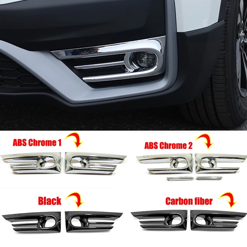 

For Honda CR-V CRV 2020 2021 Car Front Fog Light Frame Cover Foglight Decoration Trims ABS Chrome Auto Styling Accessories 2pcs