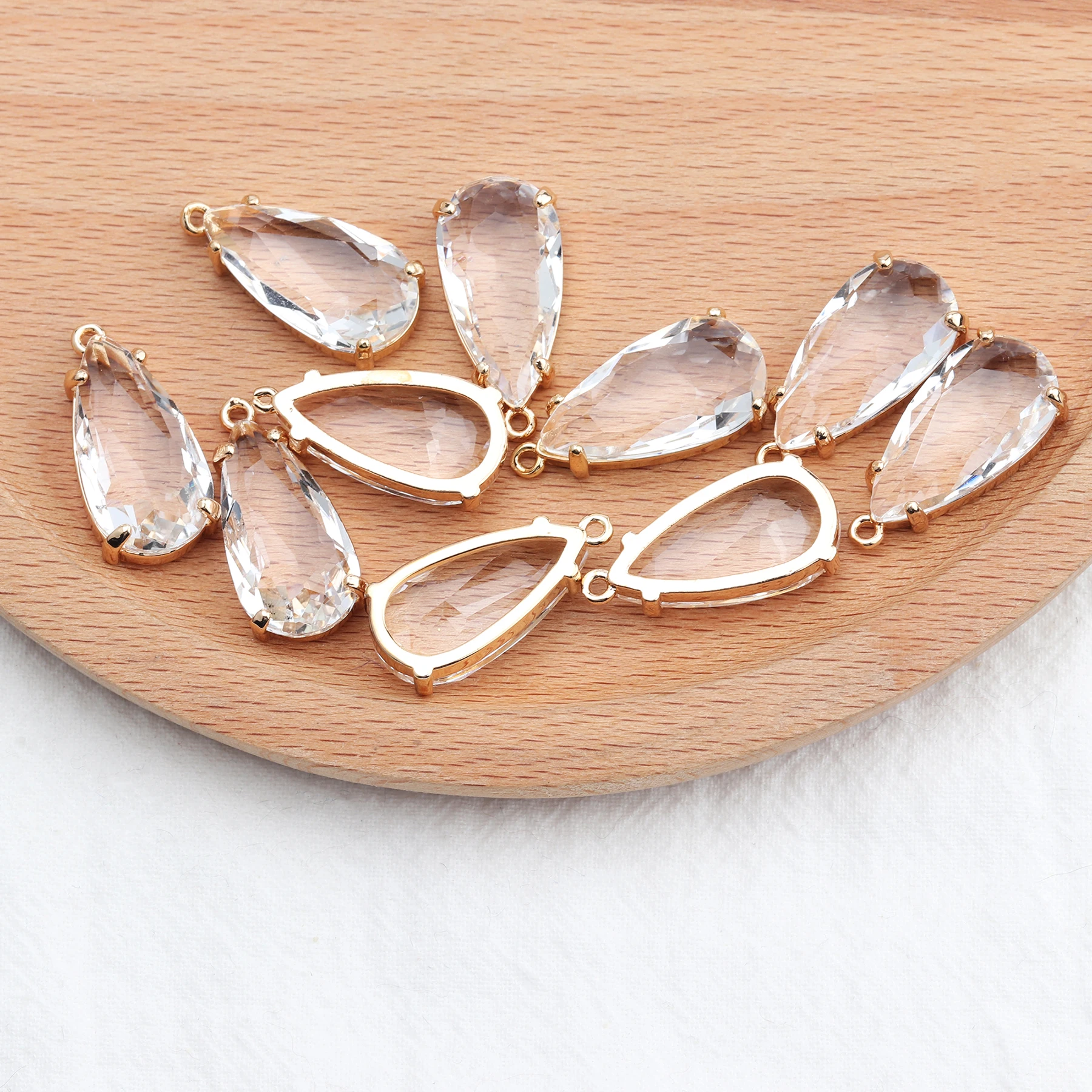 GUFEATHER M556,Crystal gemstone,jewelry accessories,Metal frame,hand made,charm,jewelry making,diy earrings pendant,10pcs/lot