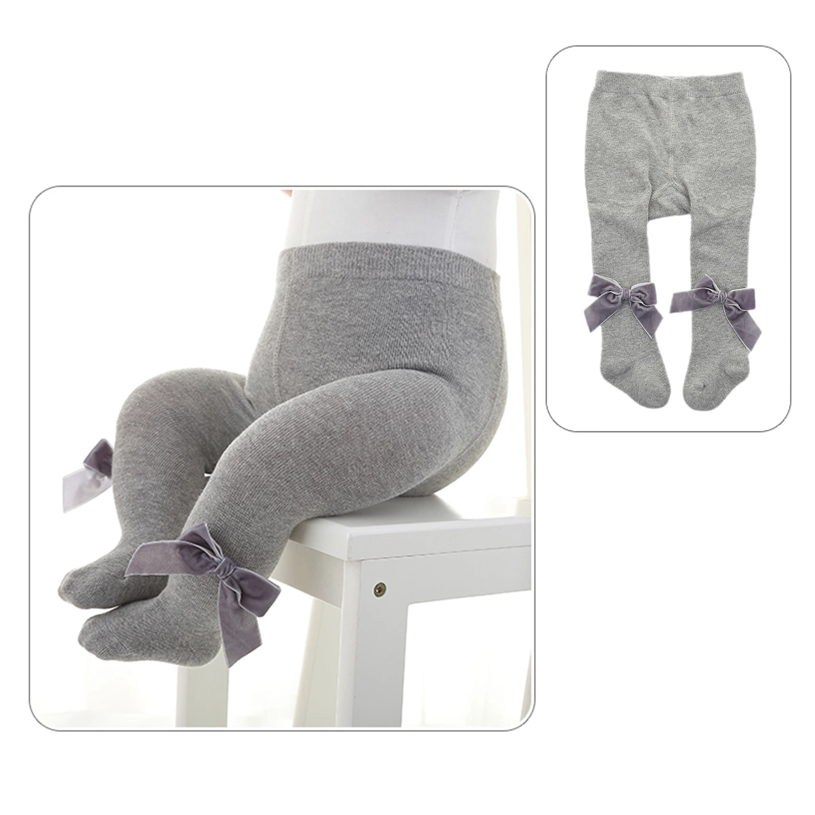 유아 유아 아기 소녀 스타킹 케이블 니트 Bowknot 스타킹 솔리드 컬러 스트레치 팬티 스타킹 레깅스 스타킹 가을 겨울 0-3Y