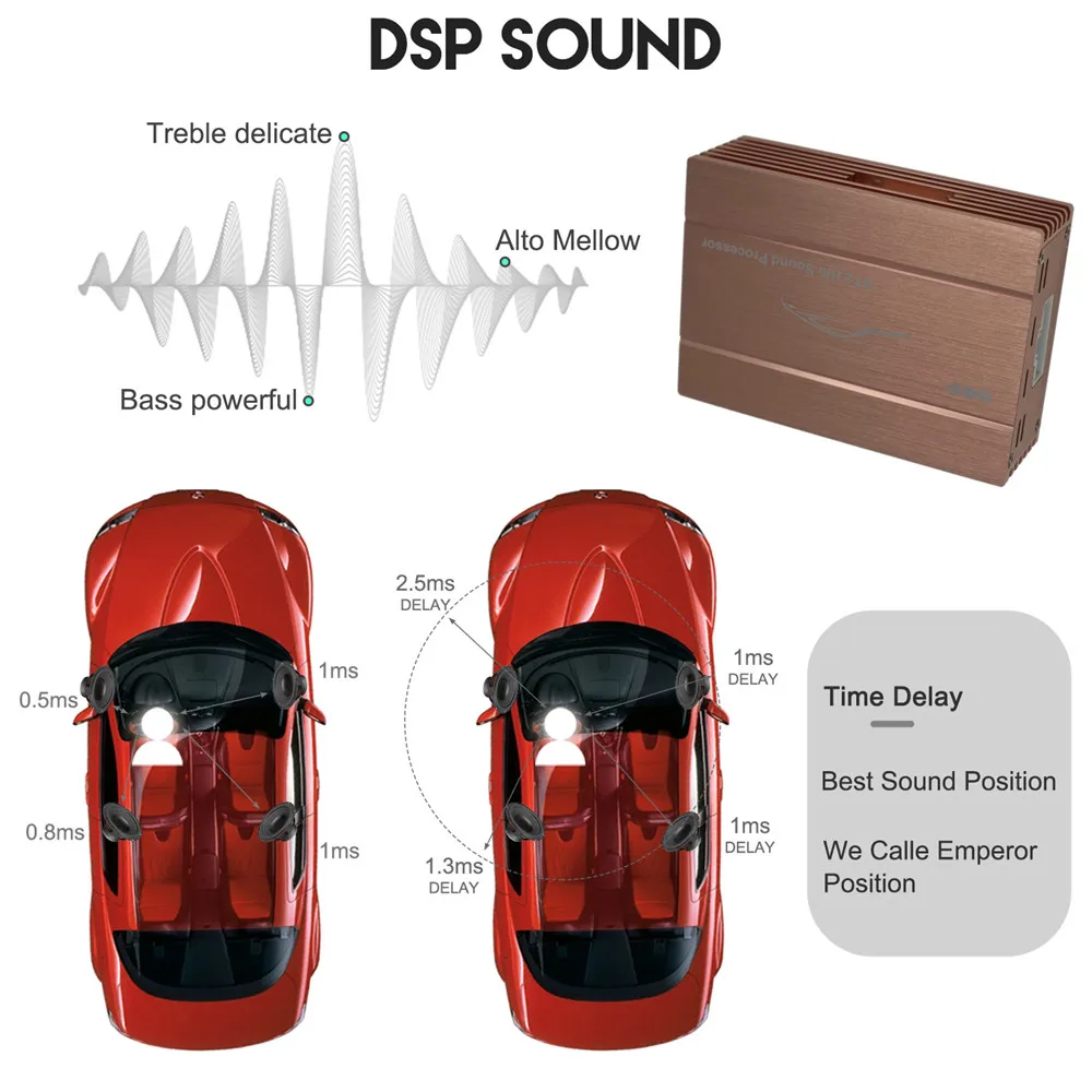 ZWNAV Car radio built-in DSP chip external DSP Digital Signal Processing DSP Box External Digital TV Receiver