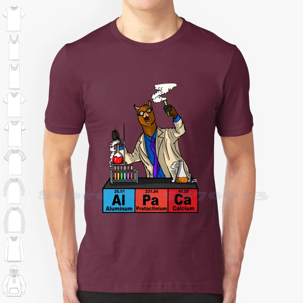 Alpaca Chemistry Periodic Table Chemist Gift 100% Cotton T-Shirt Professor Chemist Deco Gift Ideas Birthday Present Alpaca