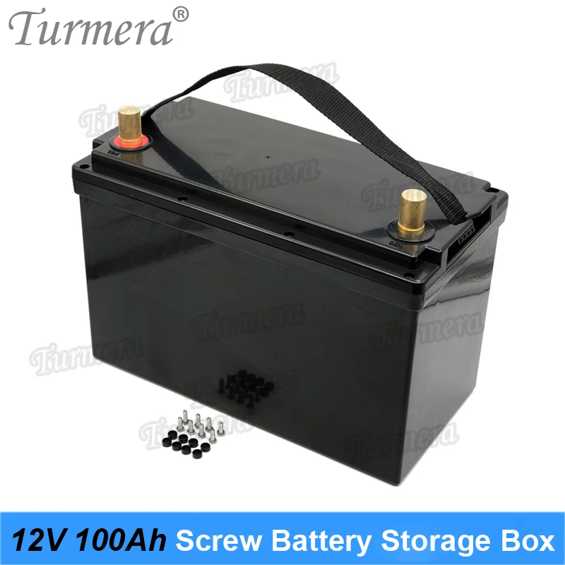 Turmera 12V 100Ah กล่องเก็บแบตเตอรี่พร้อม LCD สําหรับ 3.2V Lifepo4 แบตเตอรี่ระบบแผงพลังงานแสงอาทิตย์และแหล่งจ่ายไฟอย่างต่อเนื่องใช้