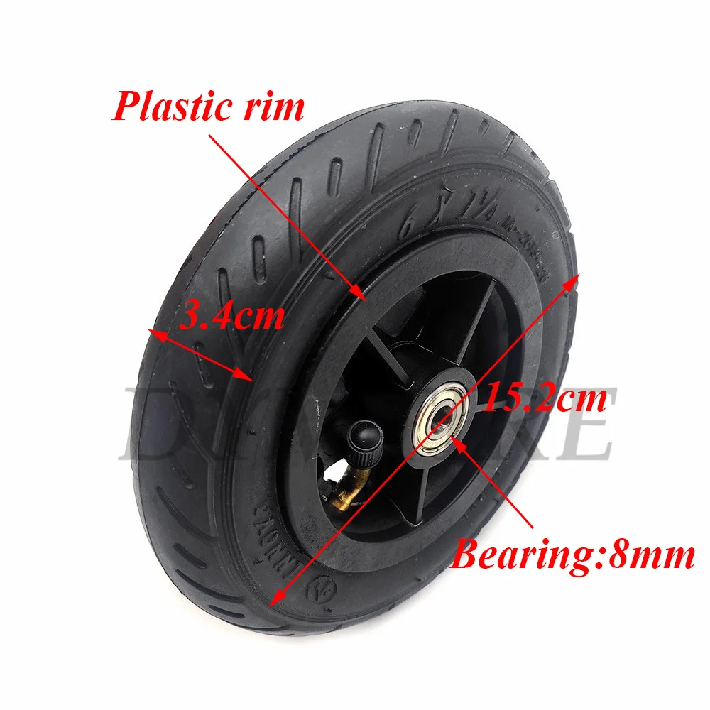 6 Inch Pneumatic Wheel 6x1 1/4 Tire Inner Tube Outer Tyre for Wheelchair Gas Mini Electric Scooter Accessory