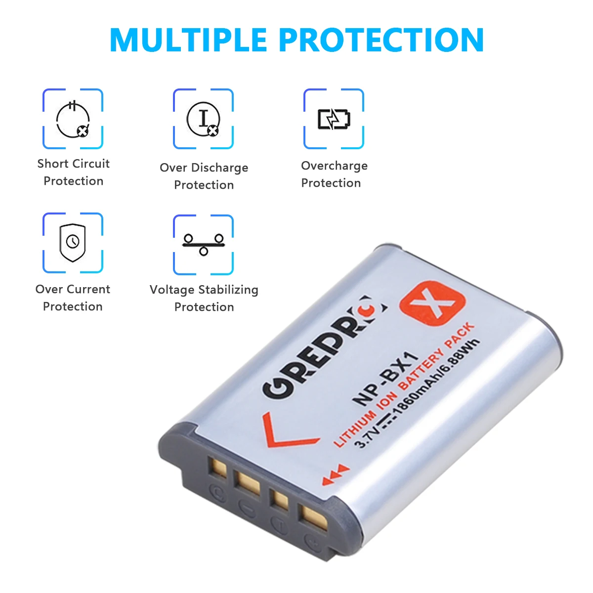 NP-BX1 NPBX1 batteria (1860mAh) + NP BX1 caricabatteria con tipo-c per Sony ZV-1 DSC- RX100 M3 M2 RX1R WX300 HX300 HX400 HX50