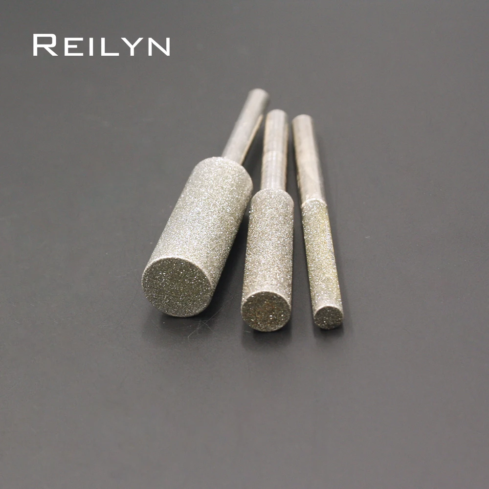 1pc 150# ultra-long Cylinder Diamond Grinding Bits 4-15mm Diamond grinding points Metal Abrasive bits jade stone grinding burr