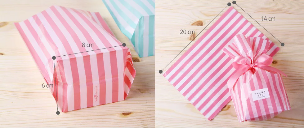 Wedding Favors Cute Bow Tie Stripe Cookie Candy Gift Bags for Candy Biscuits Snack Baking Package Event Party Supplies