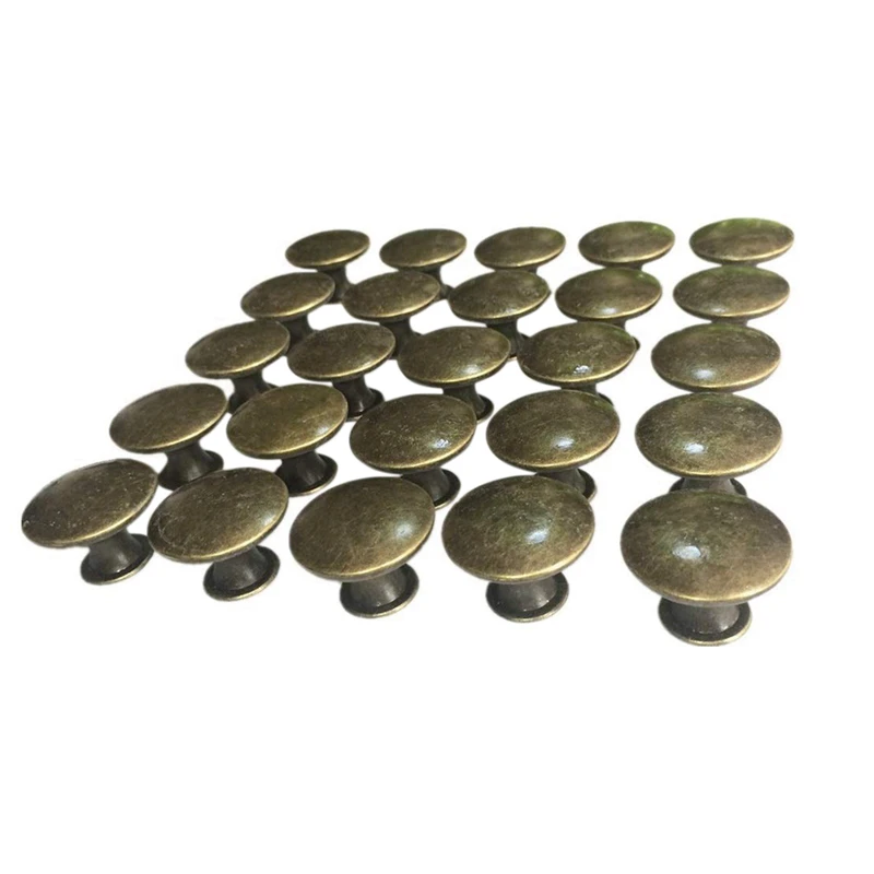 25PCS Vintage Door Drawer Knobs 30mm Antique Kitchen Cabinet Cupboard Handles, for Dresser and Cabinet, Old Bronze