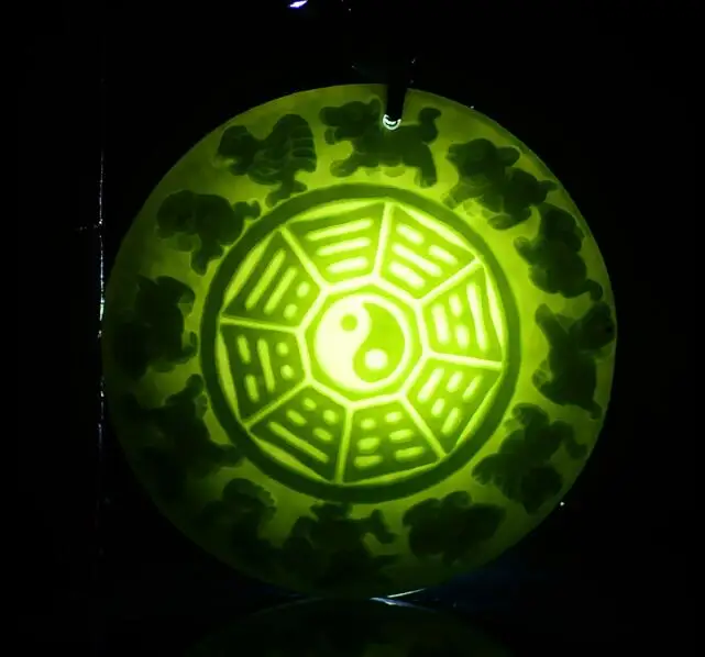 

Natural hetian green jade pendant Tai Chi Zodiac hand carved pendants necklace brand men women real jade jewelry jadeite