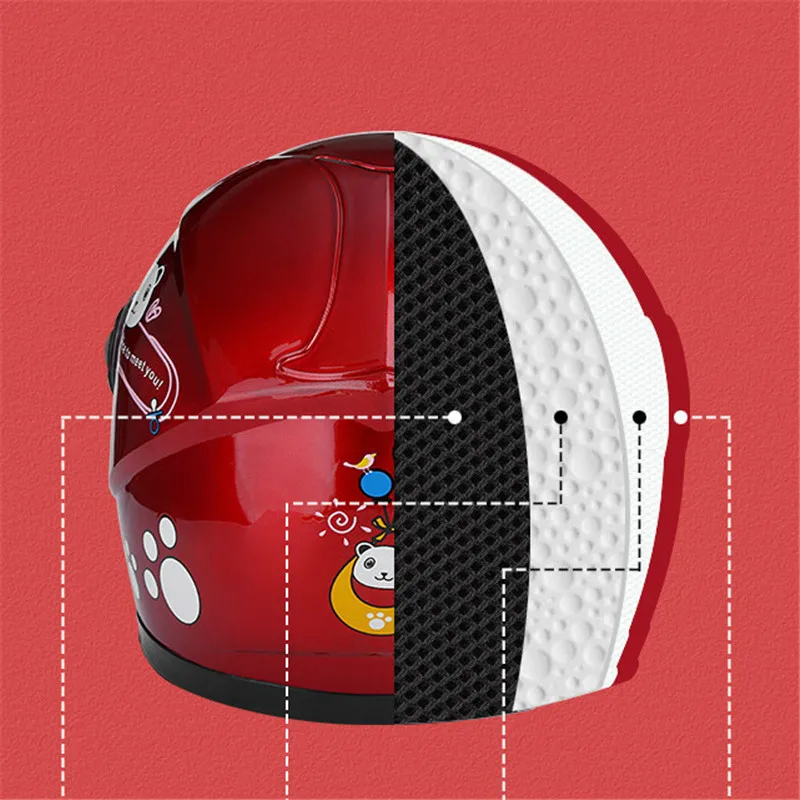 Kids Full Helmet Motocross Capacete De  Capacete Cascos Para Casque Moto Motorcycle Accessories Atv Motorcycle Kask Red 2-8 Old