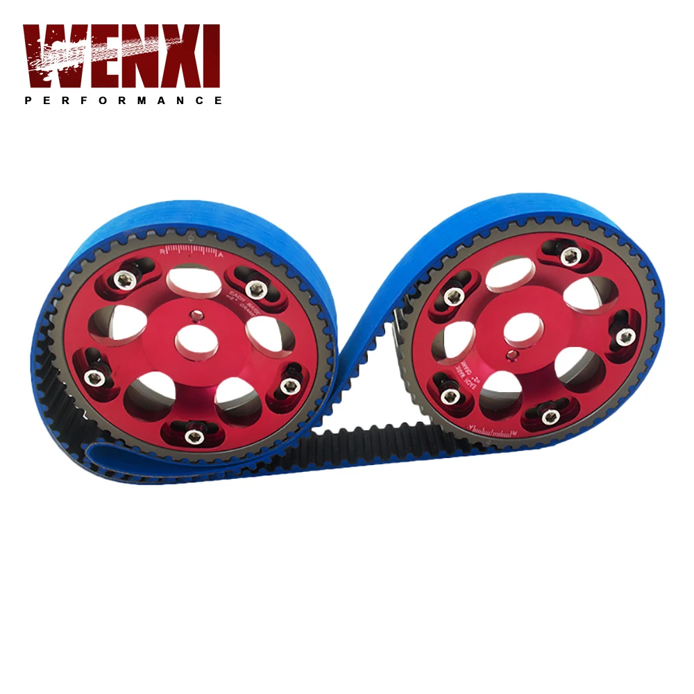 

HNBR Racing Timing Belt BLUE + Aluminum Cam Gear Red FOR Toyota 1JZ 1JZGTE 1JZ-GTE WX-TB1005B+6531R