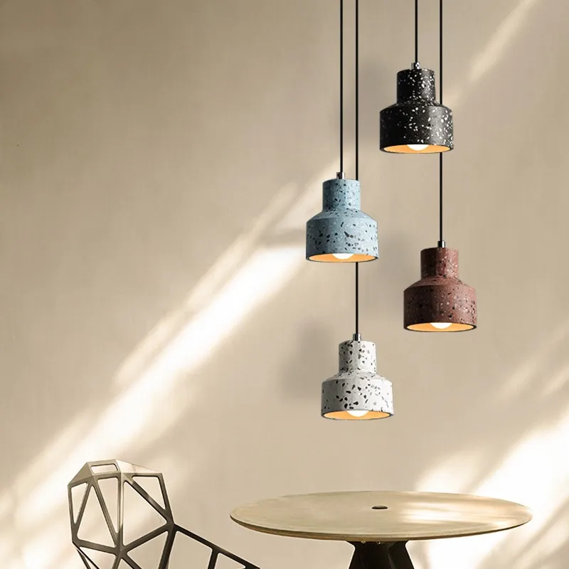 

Nordic designer pendant light Coffee Shop Bar Kitchen Island terrazzo luminaire indoor home cement beton light