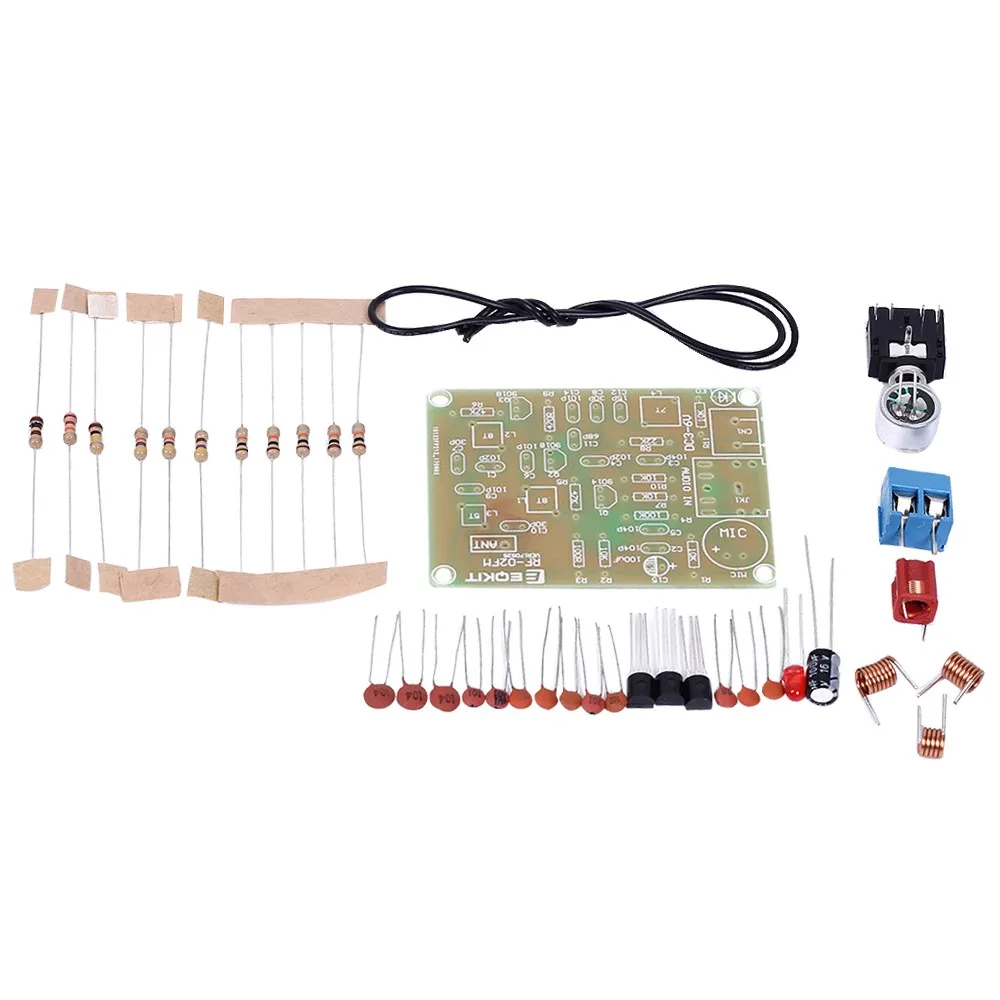 FM 라디오 송신기 DIY 키트, 마이크 포함, 조정 가능 88-108MHz 무선 송신기, DC 3V, DIY 납땜 연습