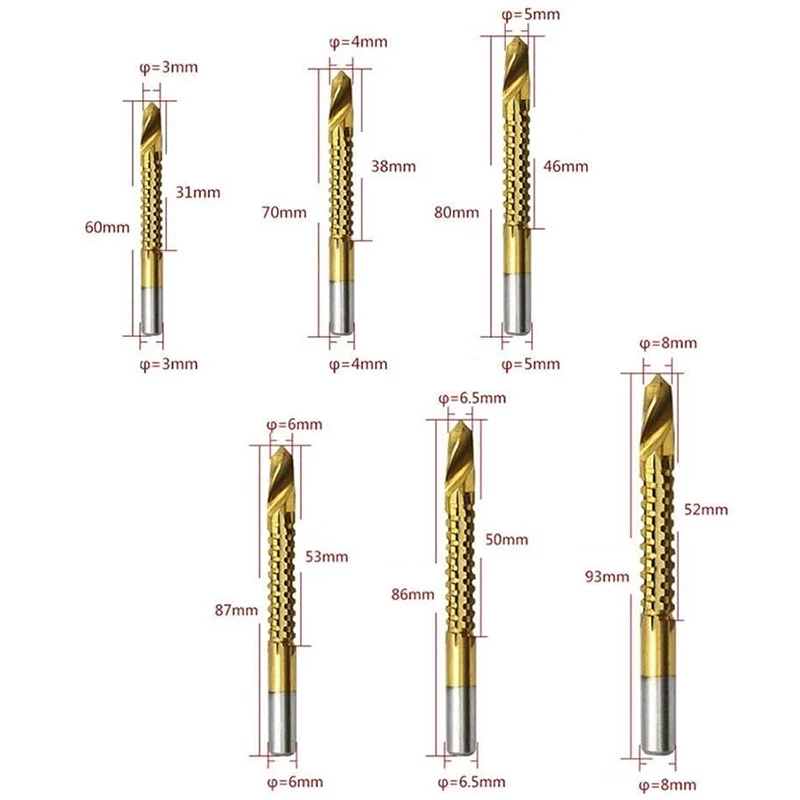 6 قطعة الكوبالت مثقاب مجموعة دوامة المسمار متري مركب الحنفية مثقاب الحنفية تويست مثقاب مجموعة متعددة الوظائف المعادن الخاصة AA
