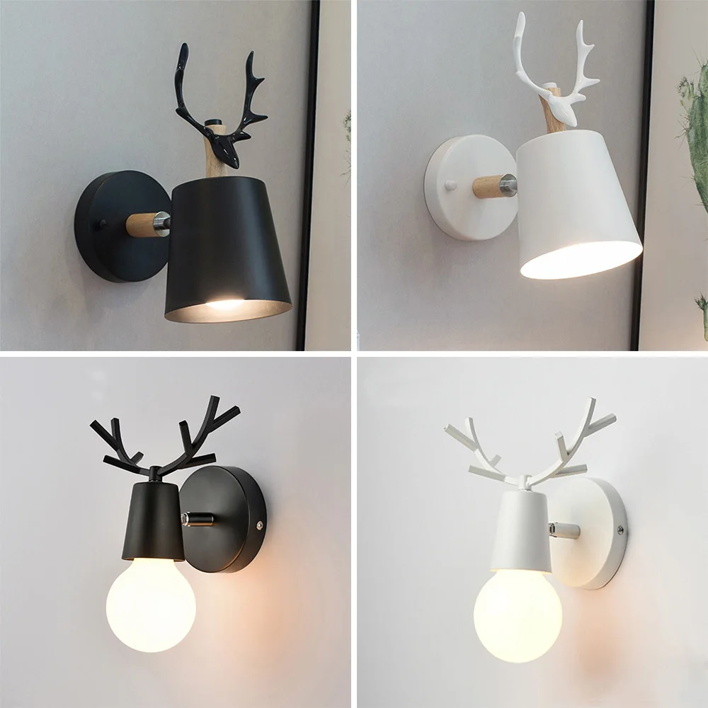 E27 Wall Lights Sconce Indoor Lighting LED Antlers Wall Lamp Modern Metal Bedroom Bracket Light Living Room Bathroom Lamp