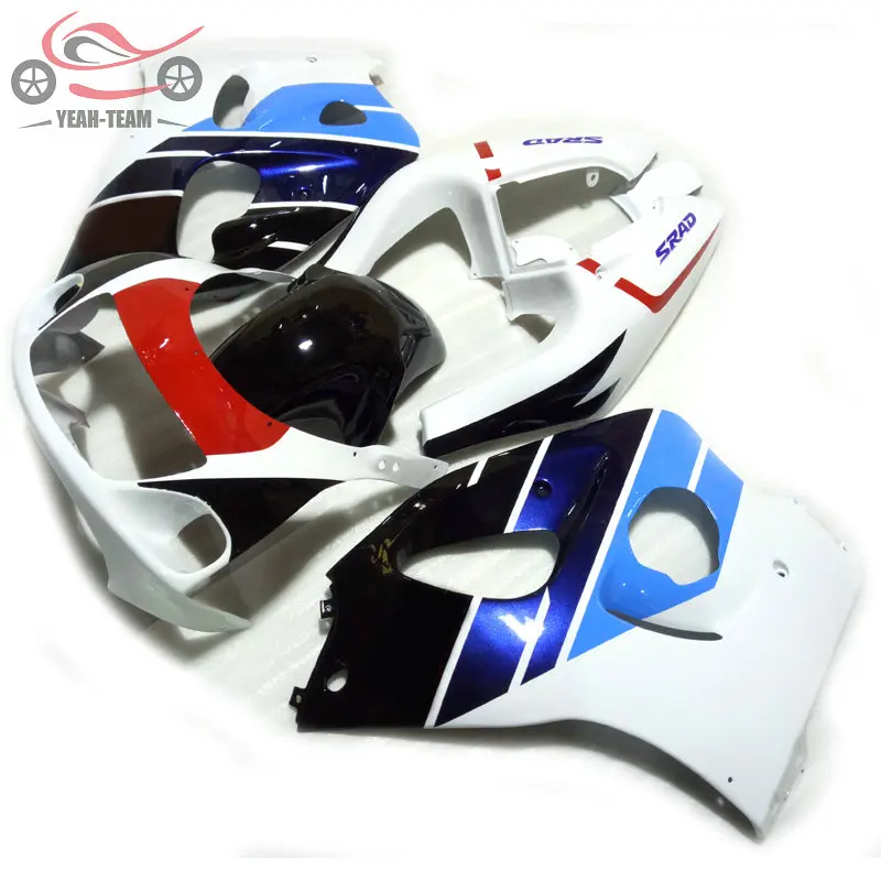 Juego de carenados para motocicleta, carrocería China ABS, color blanco, azul, para Suzuki 1996, 1997, 1998, 2000, GSXR750, SRAD, GSXR, 600, 750,