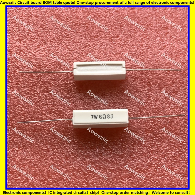 10 Chiếc 7W6R8J 7W6.8ΩJ RX27 Ngang Xi Măng Chống 7W6.8 Ohm 6.8R 7W6.8RJ Gốm Chống Độ Chính Xác 5% Công Suất Kháng