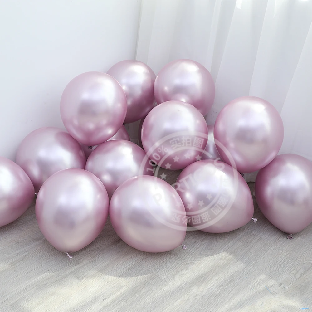 20 stücke 12 zoll Neue Farbe Rose Gold Metallic Luftballons Lila Lila Chrom Licht Grün Latex Globos für Hochzeit Geburtstag party decor