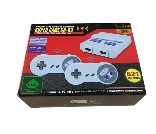 

NEW 821 games Retro Video Game Console For Snes Game with 2 Wireless Gamepad Controller HD TV Out SUPER Game for kids gift