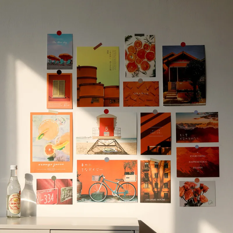 Kleurrijke Landschap Art Retro Decoratie Kaart 15 Lakens Slaapkamer Postkaart Achtergrond Schilderen Muur Sticker Wenskaart Foto Props