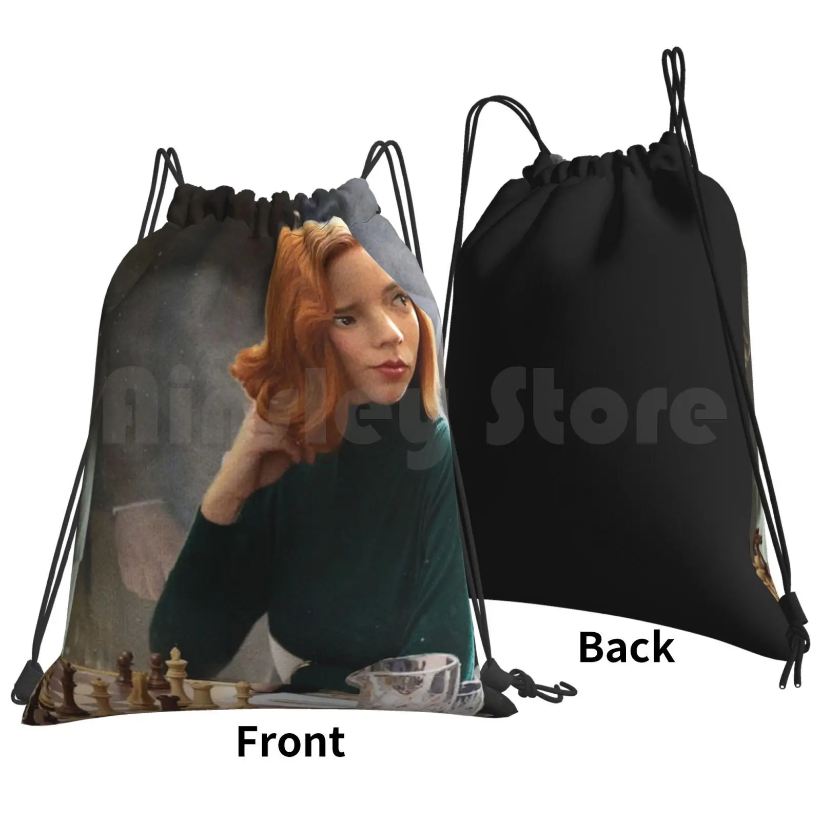 The Queen's Gambit Anya Taylor Backpack Drawstring Bag Riding Climbing Gym Bag Queen Queens Gambit The Queens Gambit Beth