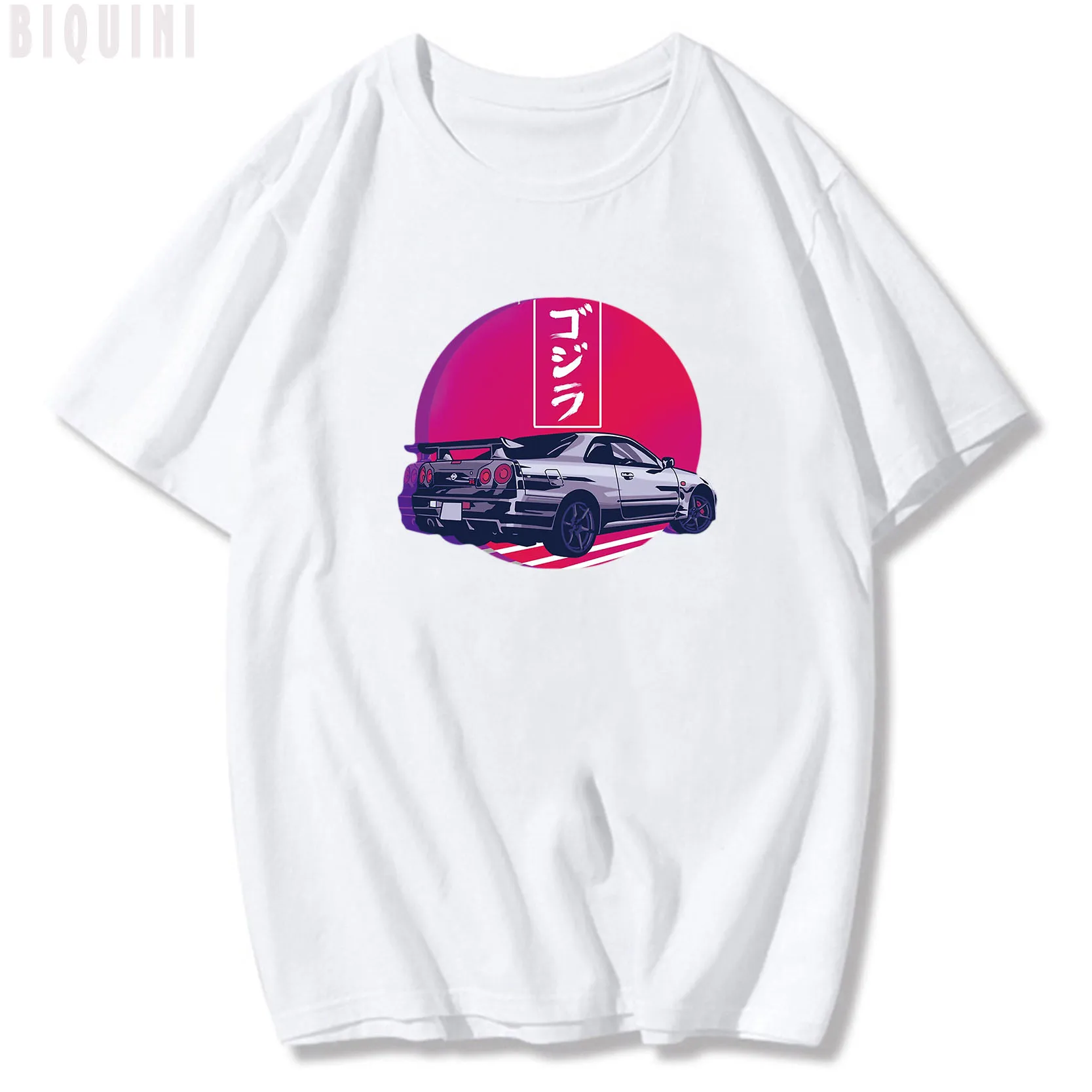 New JDM Evolution Skyline Car T Shirt Summer Men Short Sleeve Print 100% Cotton Casual Tops Harajuku Funny Lovers Boy Japan Tees