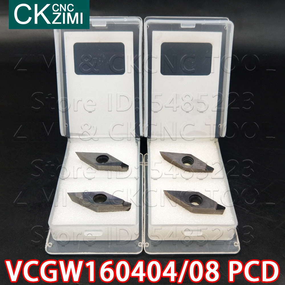 VCGW160404 PCD VCGW160408 PCD الماس إدراج صلابة عالية التصنيع باستخدام الحاسب الآلي الخارجي الخشب تحول أداة حامل مخرطة VCGW للنحاس الألومنيوم