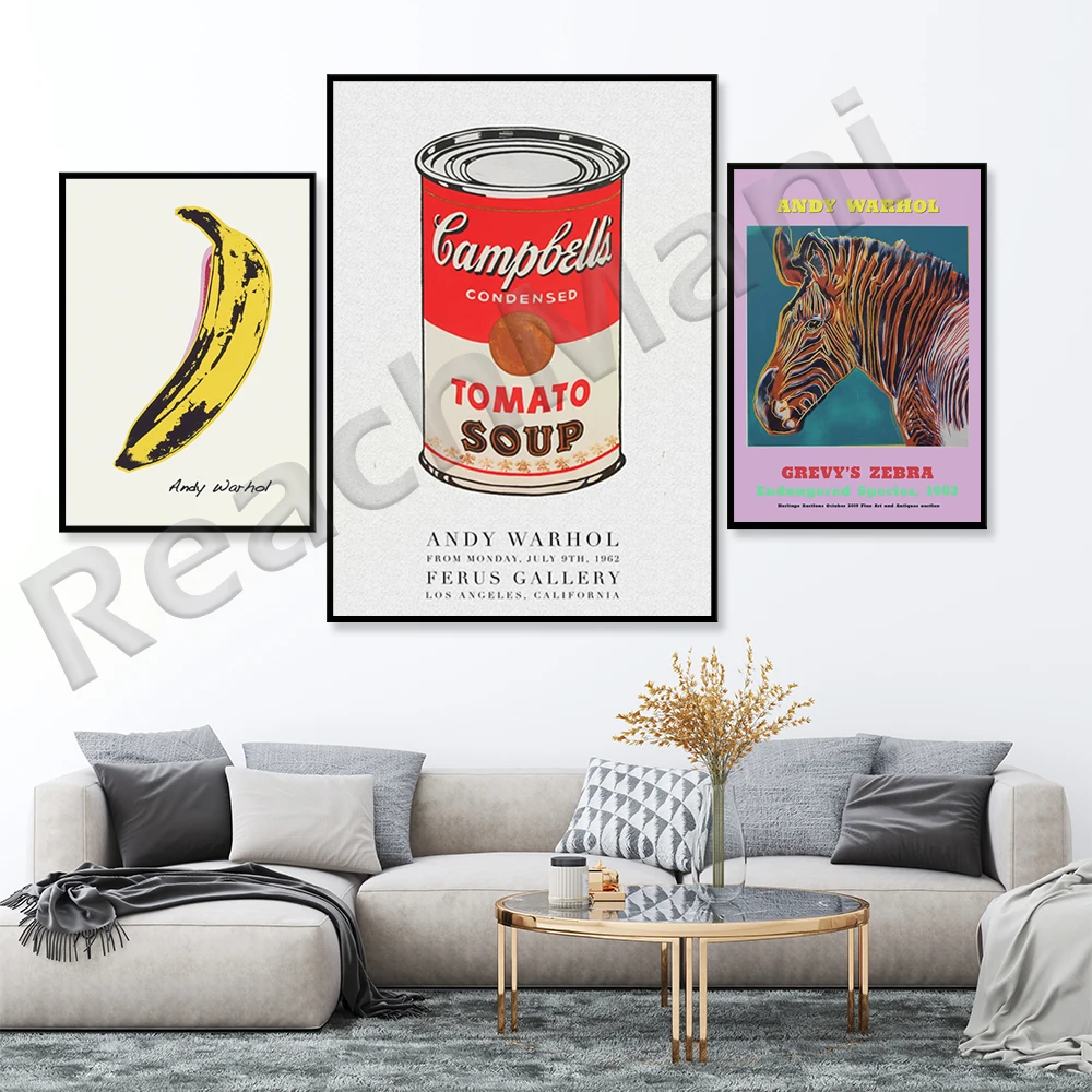 Andy Warhol Zebra Artwork Remake Design，Campbells Soup， Wall Art Poster Home Gallery Contemporary Art Grevy's Zebra Poster