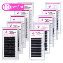 Genielash 10pcs All Size individual eyelashes Faux Mink Eyelash Extension lashes Special M/LD Curl Russian volume eyelashes