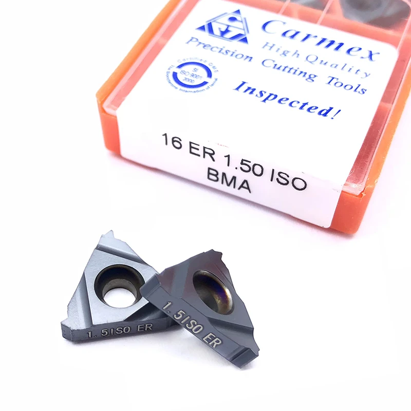 Insert 16ER 0.50 ISO 0.75 ISO 1.0ISO 1.25ISO 1.50ISO 1.75ISO 2.0ISO 2.5ISO BMA Carbide Thread Turning Tool CNC Lathe Cutter Tool