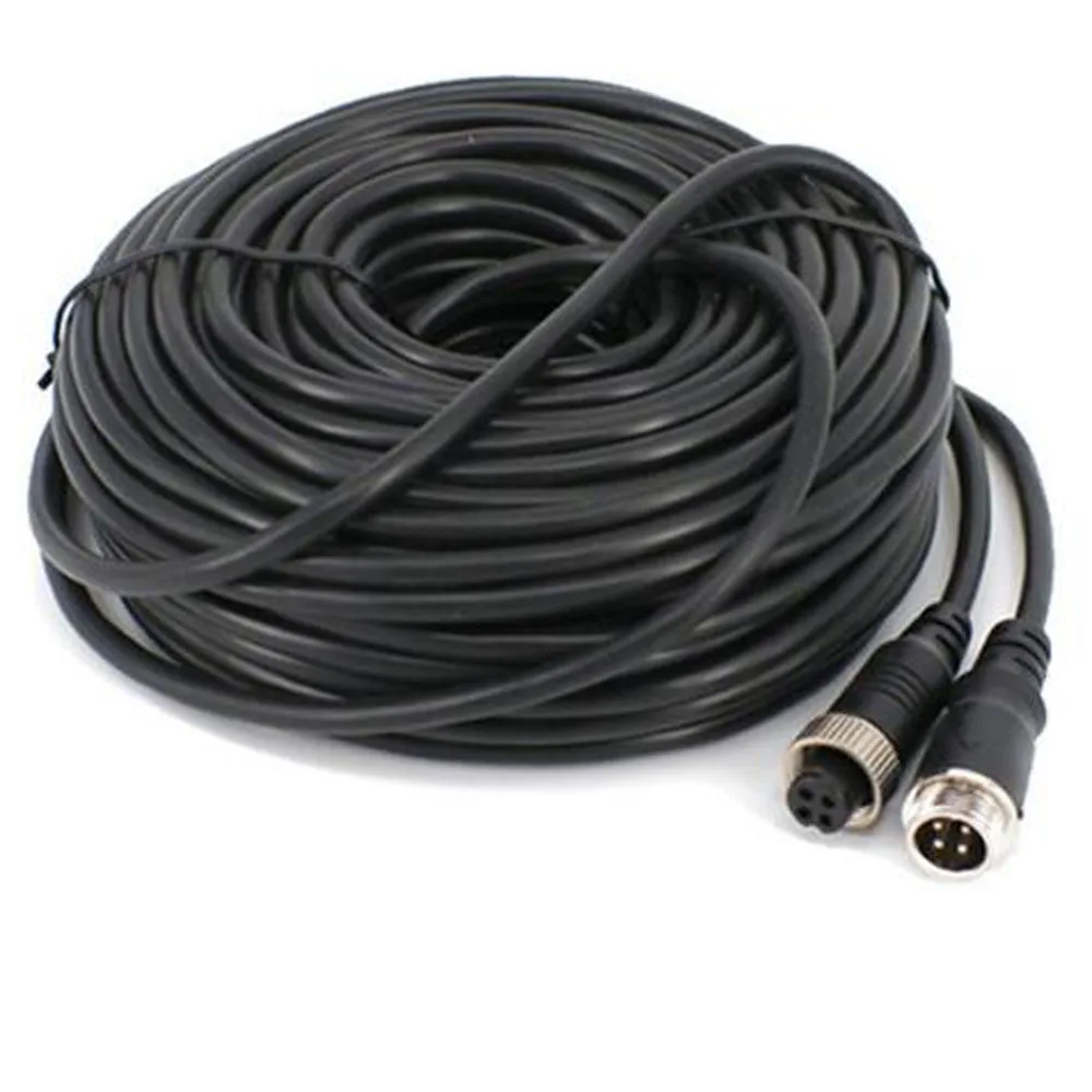 3m / 5m / 6m / 7m / 10m /15m 32FT 4-Pin Aviation Extension Cable for Car Video Rear view Camera Truck Trailer