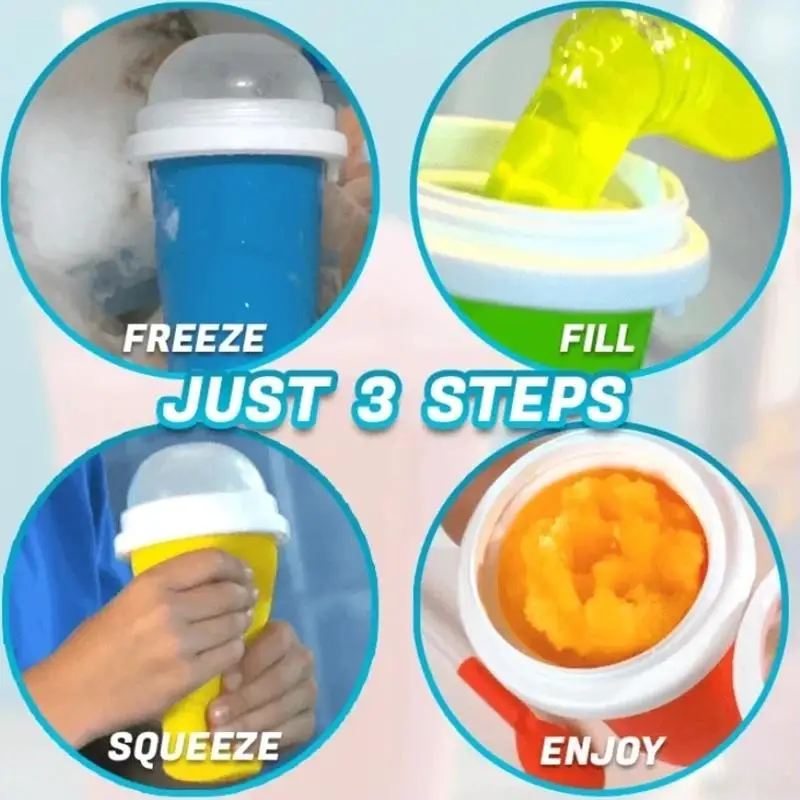 Quick-frozen Smoothies Newly Durable Slush Ice Cream Maker Squeeze Slush Quick Cooling Cup Milkshake Bottle Smoothie Cup