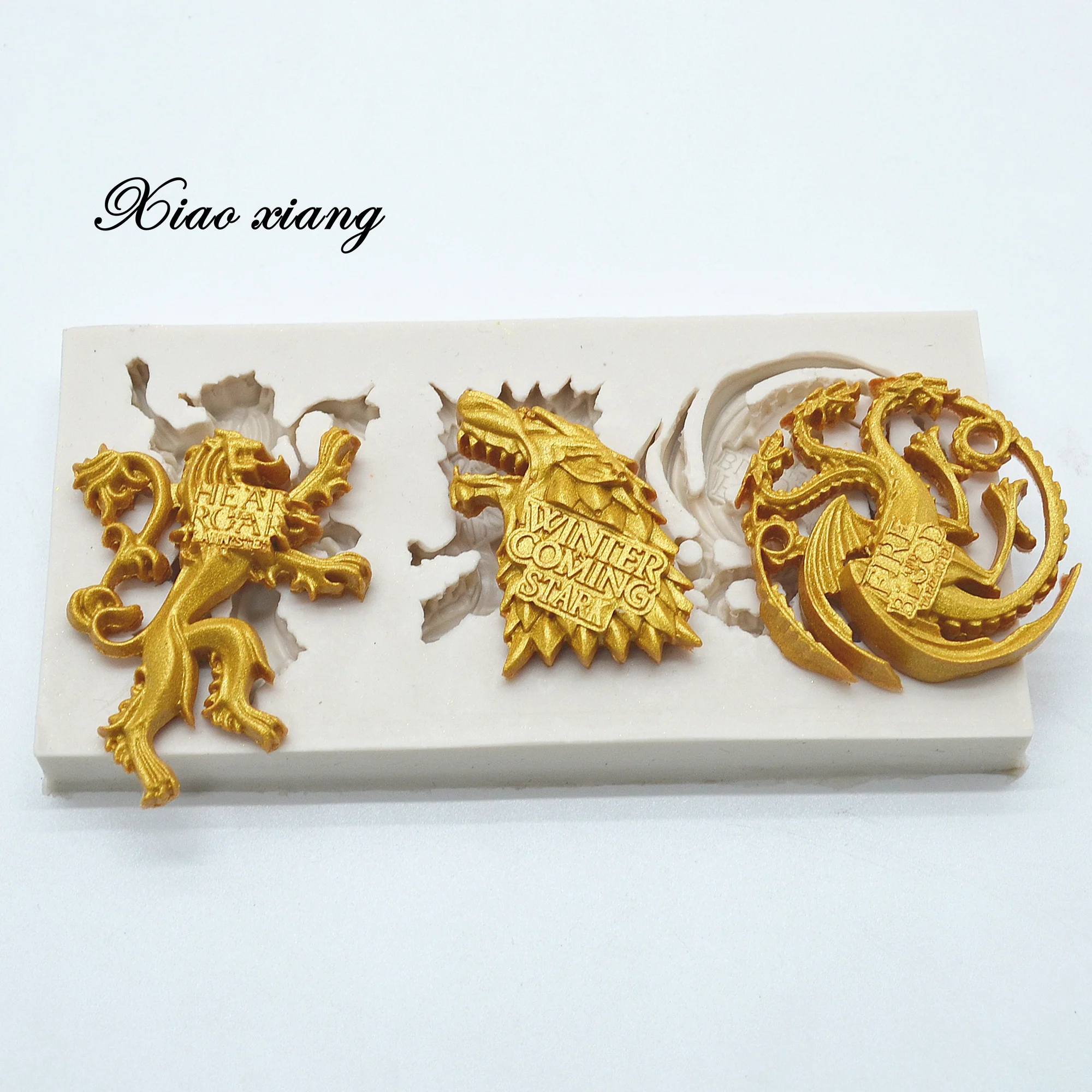 3D Dragon Lion And Wolf Silicone Cake Molds For Baking Family Emblem Fondant Chocolate Mould Cake Decorating Tools Bakeware