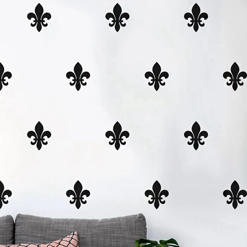 Floral Fleur De Lis Wall Decal , French style art pattern vinyl Wall Sticker Modern Nursery Decor