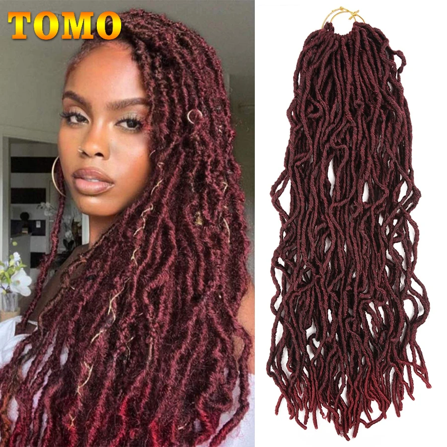 

TOMO New Soft Locs Crochet Hair 18 24Inch Pre Looped Faux Locs Synthetic Crochet Braids Ombre Dreadlocks Hair Extensions 21Roots