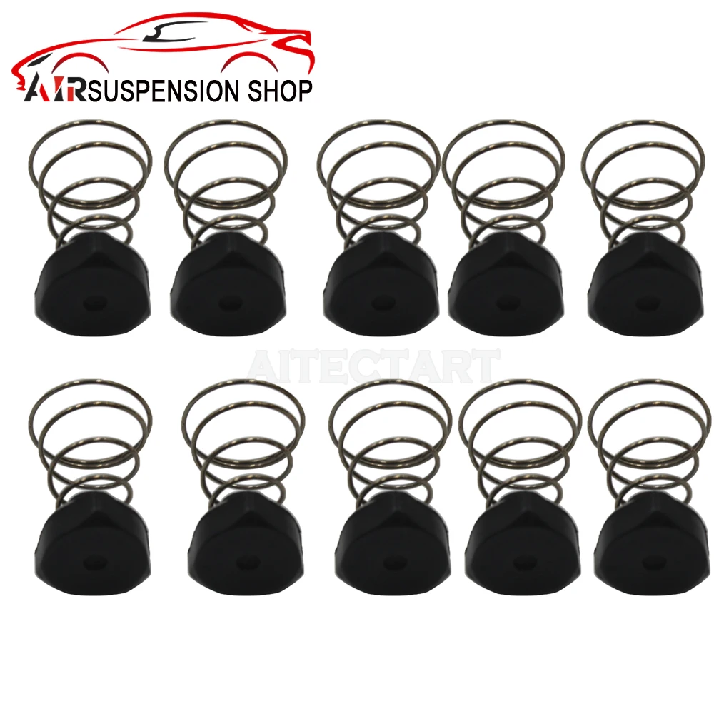 

10x For Touareg W211 W220 E65 E66 A6 C5 C6 C7 A8 Phaeton LR2 XJ6 Air Compressor Pump Cylinder Damping Plug Rubber Valve w/Spring