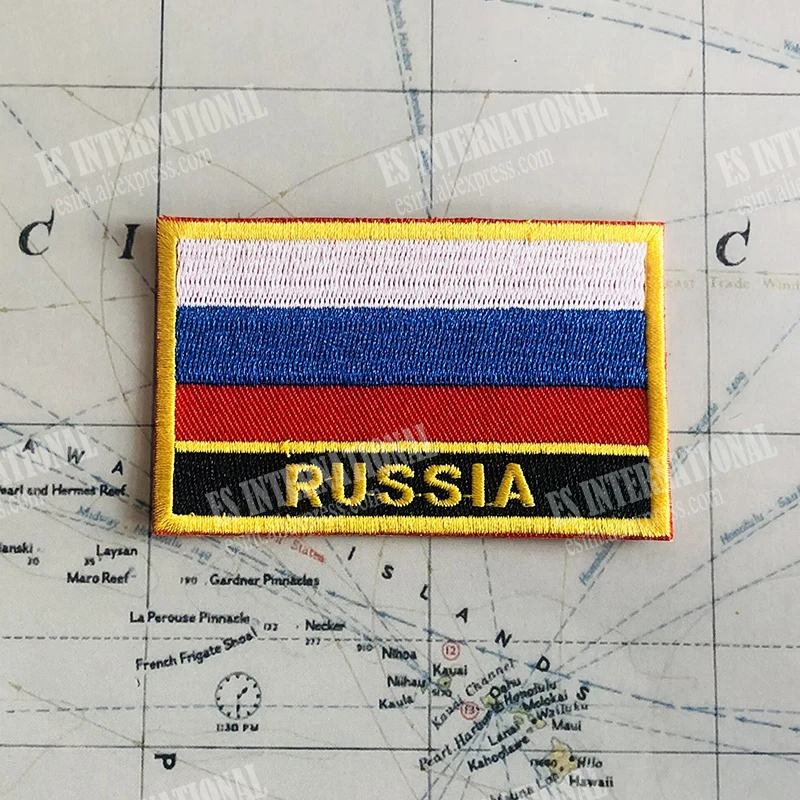 RUSSIA National Flag Embroidery Patches Badge Shield And Square Shape Pin One Set On The Cloth Armband Backpack Decoration