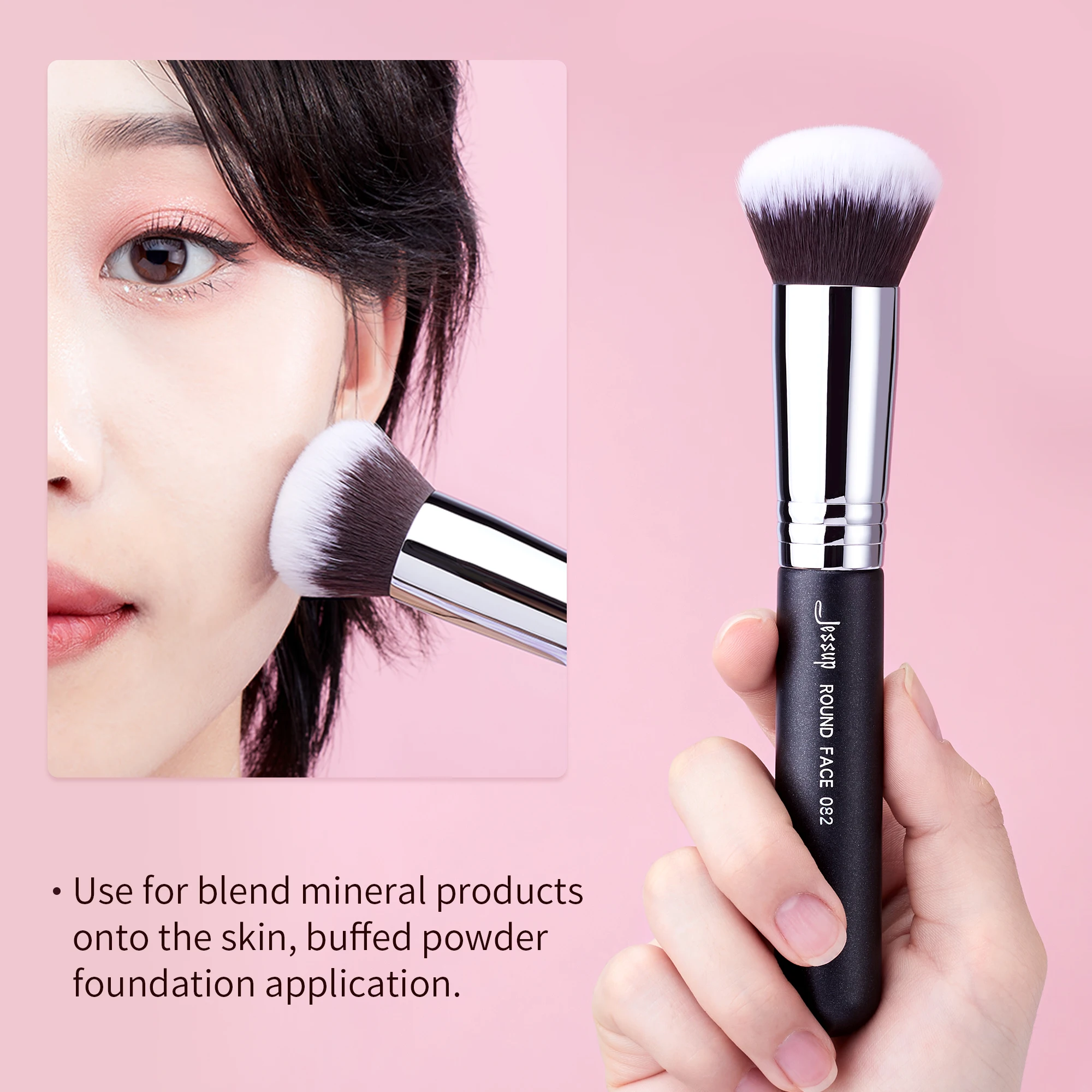 Jessup Powder brush Makeup Face beauty tool Synthetic hair Foundation Blending Cosmetic Round 082