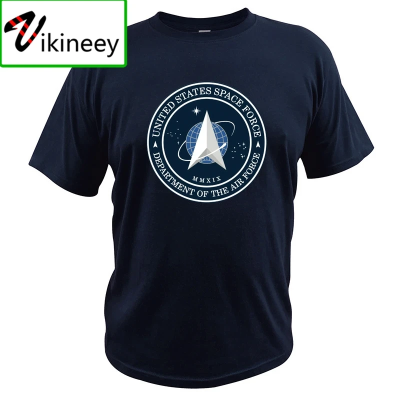 United States Space Force T Shirt 100% Cotton EU Size Breathable High Quality Round Neck Short Sleeved Tee Tops